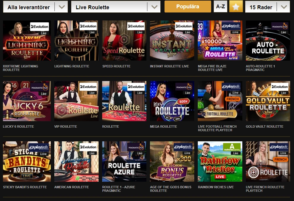 Videoslots Live Roulette