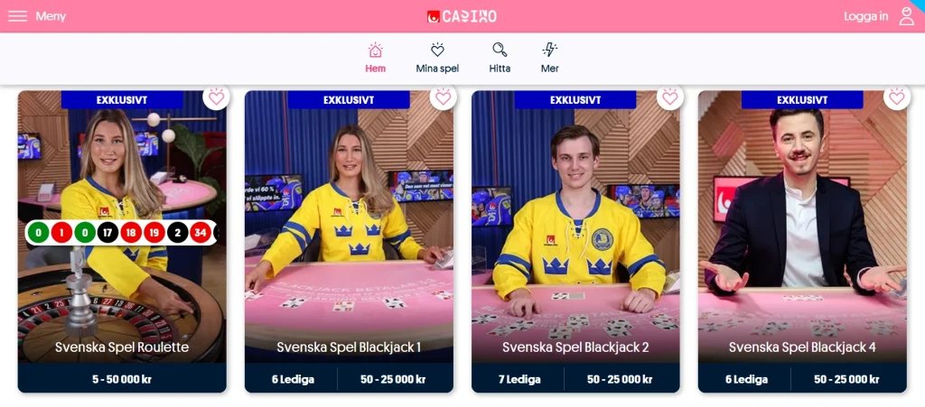 Livecasino på Svenska Spel